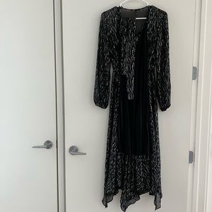 MAJE route fathered metallic midi dress FR 38 (US 6)